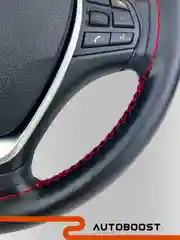 Красный оплетка чехол на руль автомобиля, кожаная, со шнуровкой  / автомобильная оплетка, 38 см