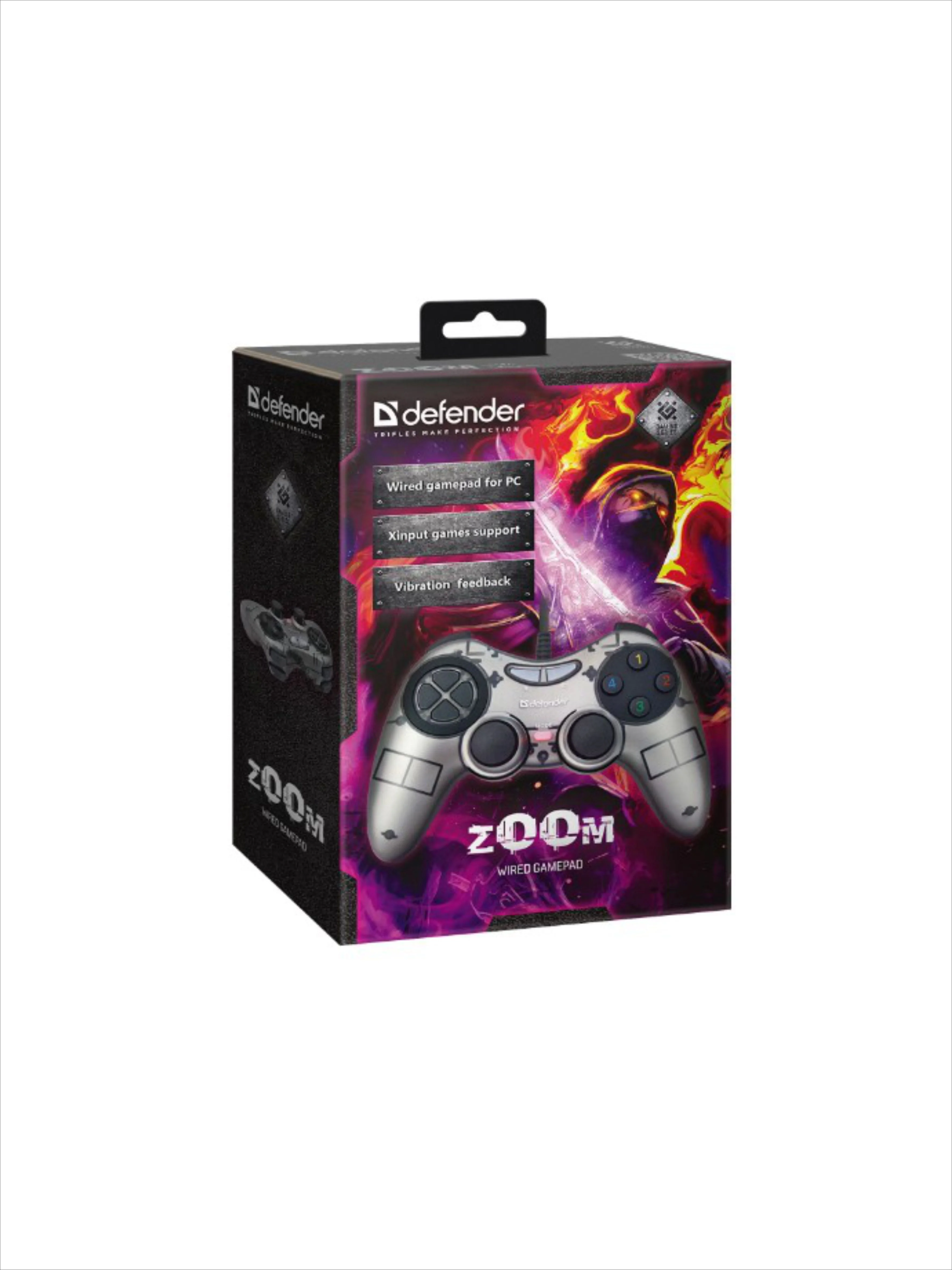 Геймпад джойстик проводной Defender Zoom USB 10 кнопок, 2 стика, для ПК, для PS3