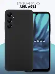 Черный чехол Samsung Galaxy A05, A05s, матовый, прозрачный, ROSCO силиконовый, с защитой камер