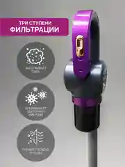 Фиолетовый вертикальный беспроводной ручной пылесос,фиолетовый, пурпурный, со стерилизацией от клещей