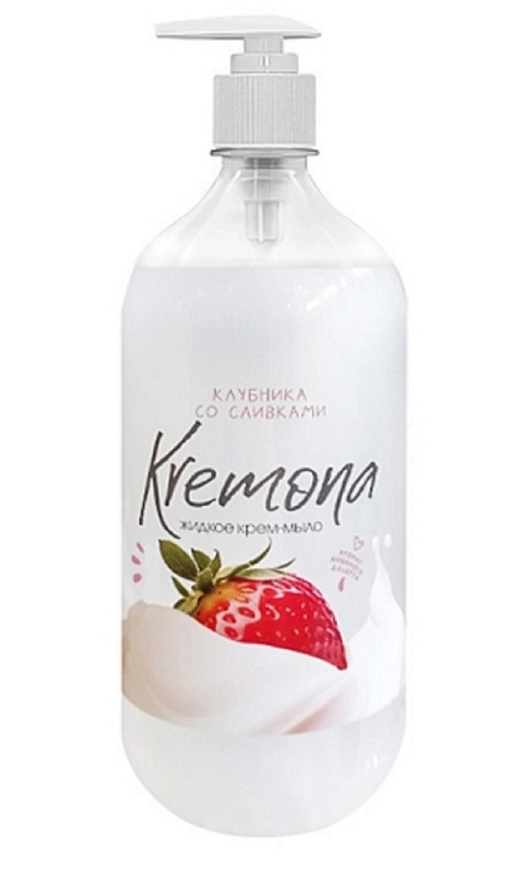 KREMONA Жидкое крем-мыло Клубн со сливк 1л(ВАЙТ ГРУПП):12