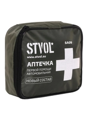 Аптечка автомобильная STVOL SA09, текстильный футляр (новый приказ)