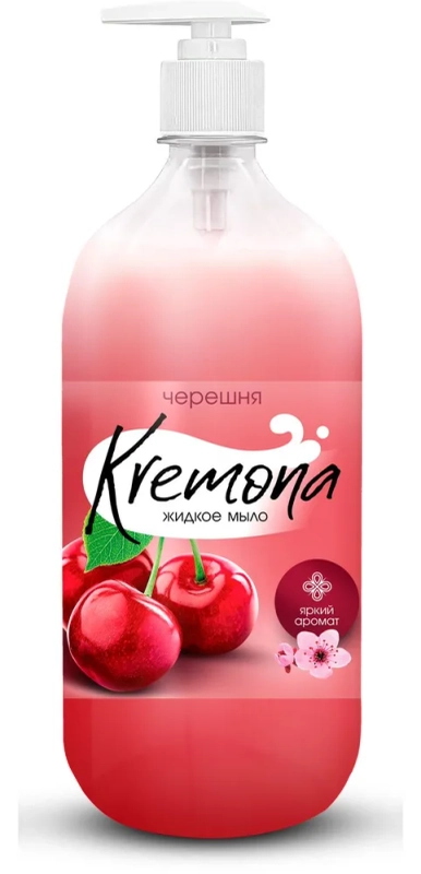 KREMONA Жидкое крем-мыло Аромат черешни 1 л(ВАЙТ ГРУПП):12