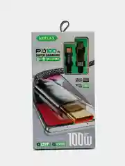 Зарядный кабель плетенный 100W Type C-Type С для быстрой зарядки, дисплей с измерителем
