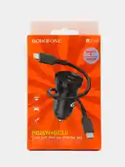 Черный автомобильное зарядное устройство USB 2,4A BOROFONE BZ18,BZ18A PD20W Quick Charge 3.0