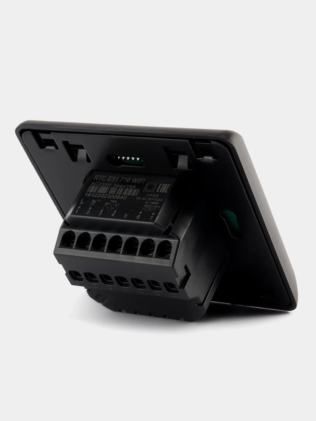 Черный терморегулятор Varmel RTC 51.716, с Wi-Fi
