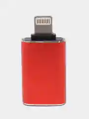 OTG переходник с Lightning USB, переходник для телефона, macbook, флешки цвет красный