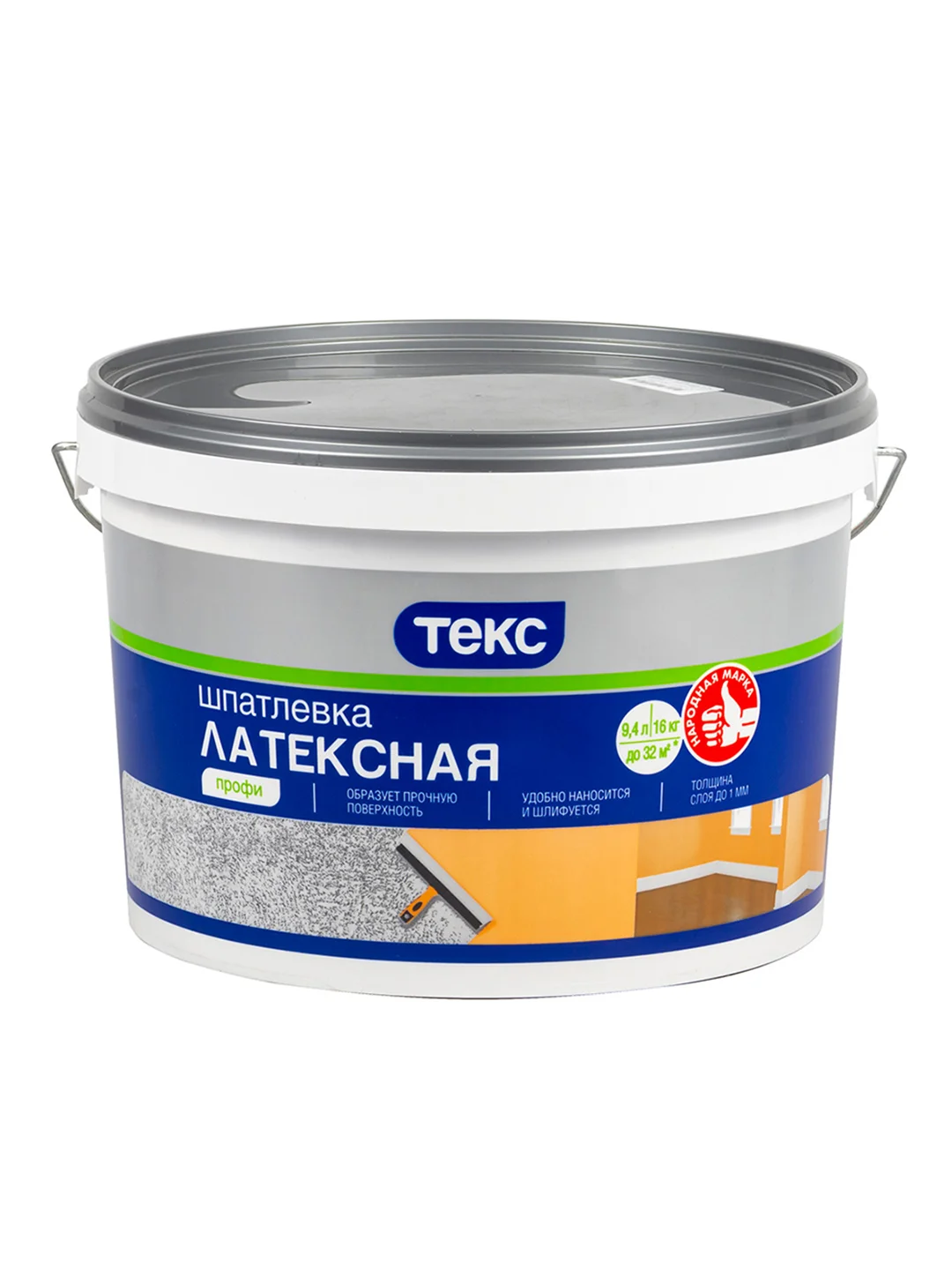 Шпатлевка латексная Текс Профи, белая, 16 кг