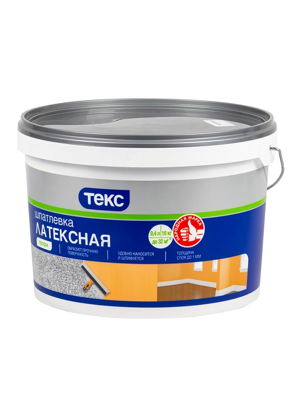 Шпатлевка латексная Текс Профи, белая, 16 кг