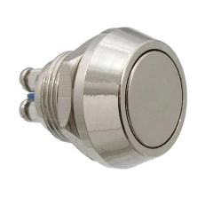 Кнопка антивандальная PBS-28B-2 D-12mm OFF-(ON) (метал.) без фиксации d12mm 2A/250VAC 2pin