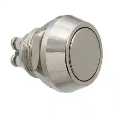 Кнопка антивандальная PBS-28B-2 D-12mm OFF-(ON) (метал.) без фиксации d12mm 2A/250VAC 2pin