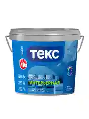 Краска интерьерная для стен и потолков Текс Профи, база A, белая, 4,5 л