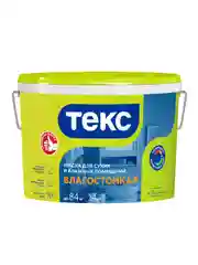 Краска для стен и потолков Текс, влагостойкая, глубокоматовая, белая, 14 кг