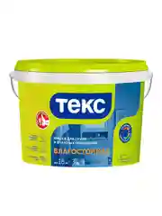Краска для стен и потолков Текс, влагостойкая, глубокоматовая, белая, 3 кг