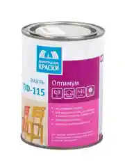 Эмаль ПФ-115 Ленинградские краски Оптимум, алкидная, матовая, 0,9 кг, белая