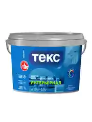 Краска интерьерная для стен и потолков Текс Профи, база A, белая, 1,8 л
