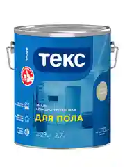 Эмаль для пола Текс Профи, алкидно-уретановая, глянцевая, 2,7 л, светло-серая