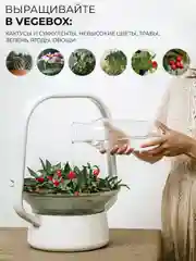 Умный горшок для растений с фитолампой VegeBox V-Basket для выращивания цветов и зелени