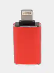 Красный otg переходник с Lightning USB, переходник для телефона, macbook, флешки цвет красный