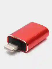 Красный otg переходник с Lightning USB, переходник для телефона, macbook, флешки цвет красный