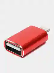 Красный otg переходник с Lightning USB, переходник для телефона, macbook, флешки цвет красный
