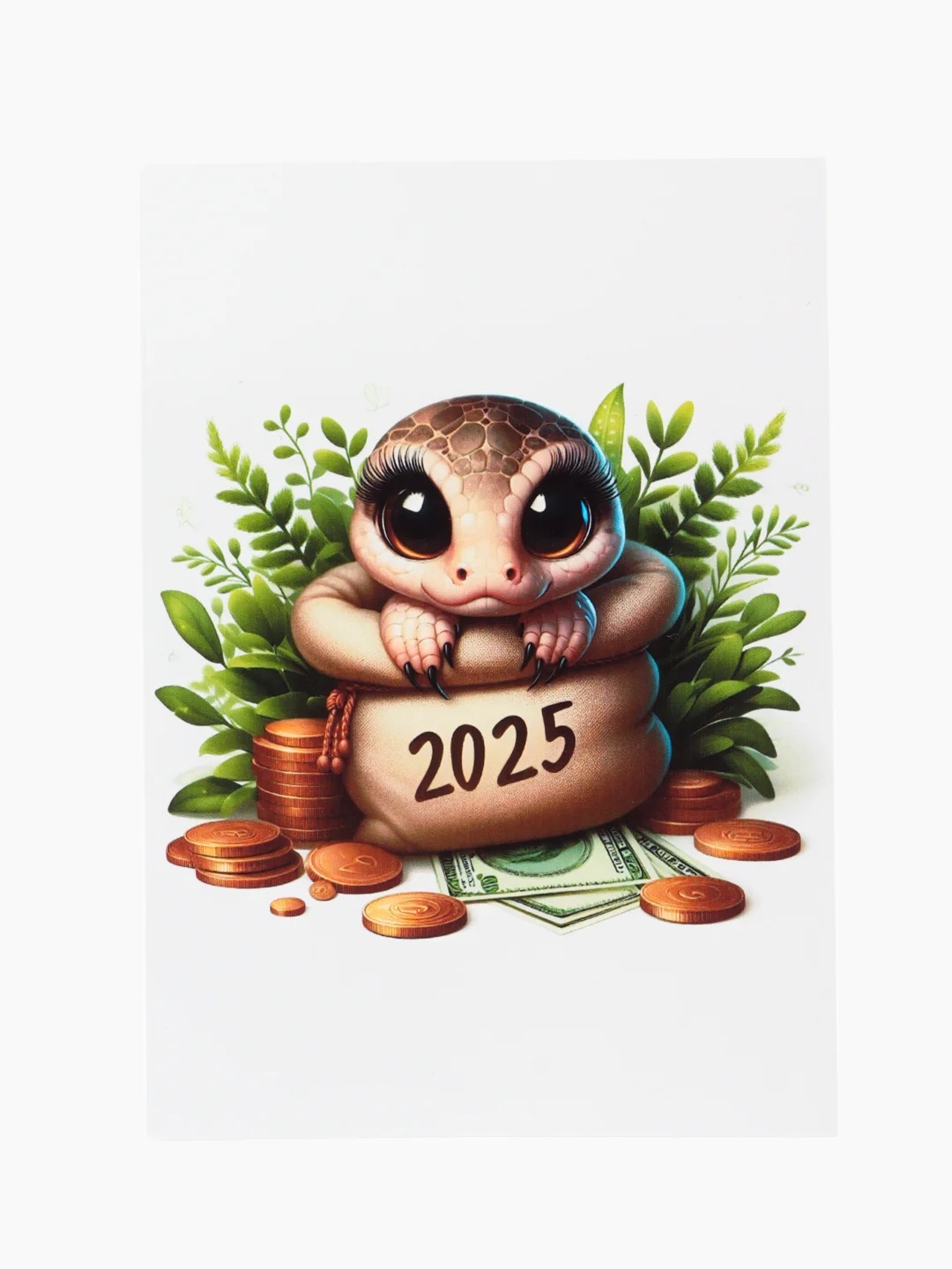 Манго открытка/магнит Новогодняя змейка, символ 2025 года