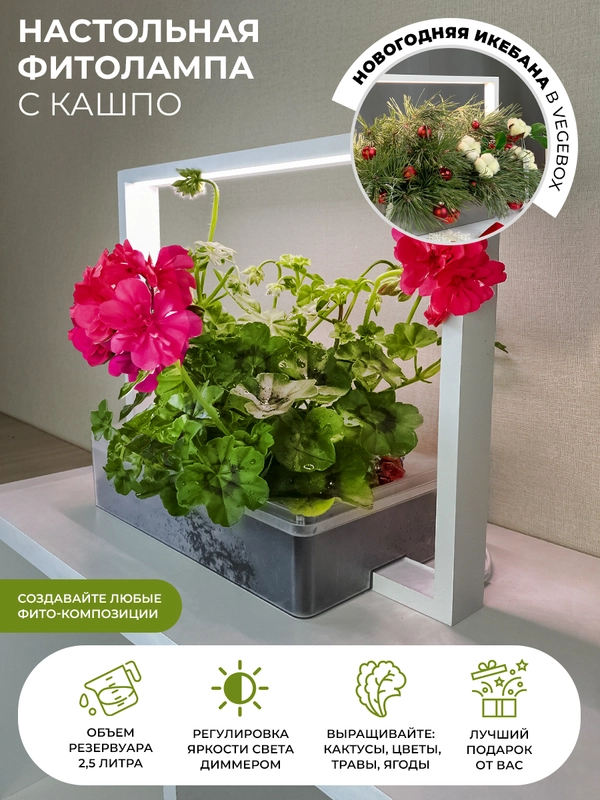 Умный сад Vegebox V-Frame, для выращивания цветов и растений с фитолампой
