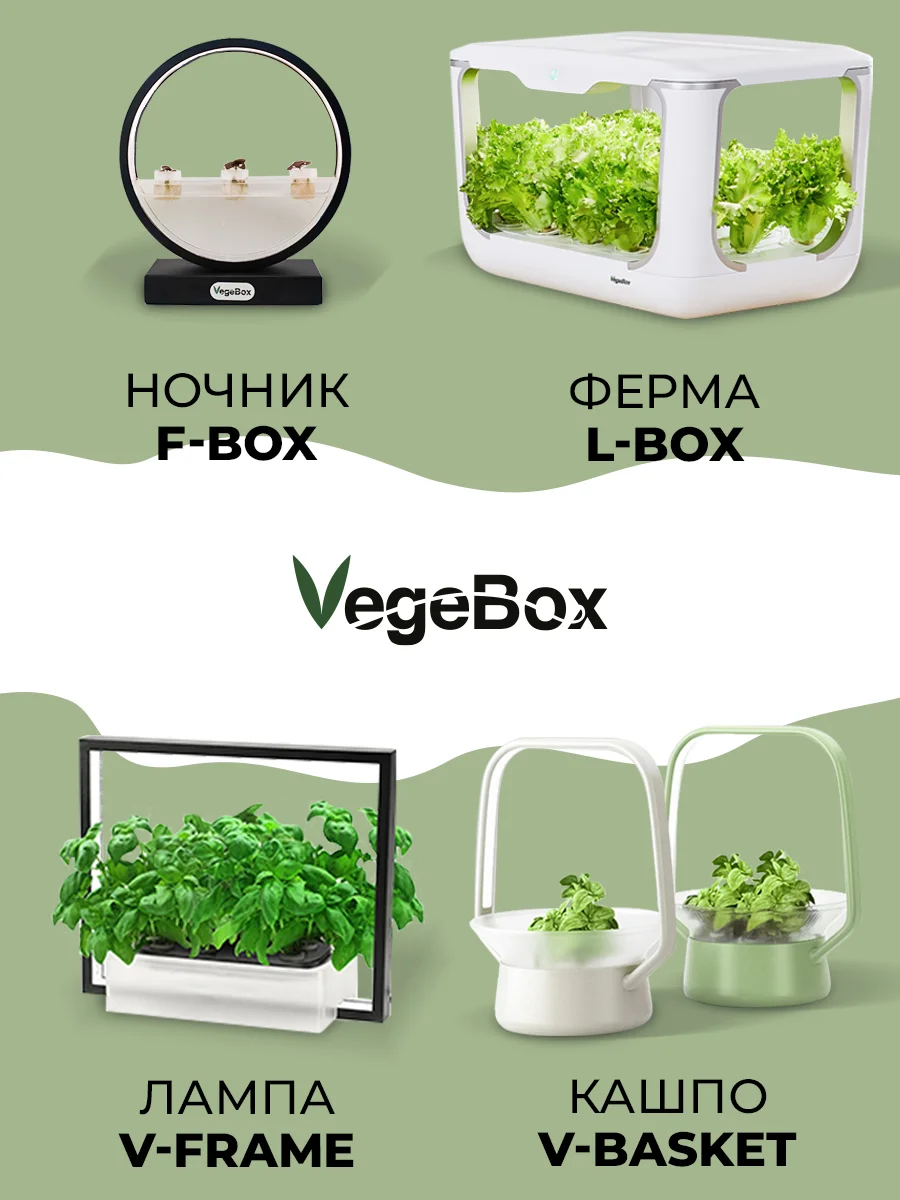 Умный сад Vegebox V-Frame, для выращивания цветов и растений с фитолампой