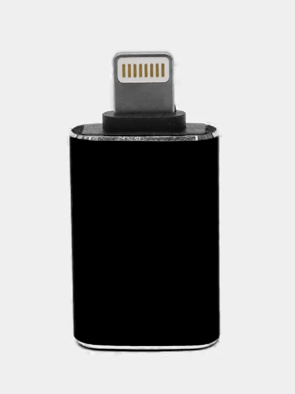 Черный otg переходник с Lightning USB, переходник для телефона, macbook, флешки цвет красный
