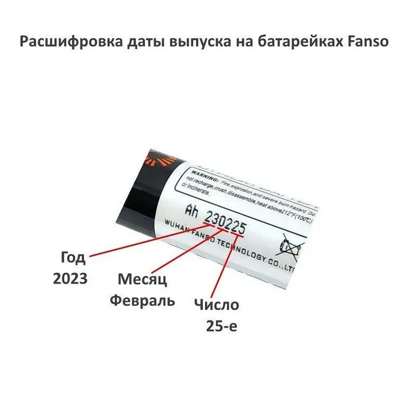 Элемент питания батарейка литиевая FANSO ER14250H/2P 3.6V 1200mA пластинчатые выводы 1шт