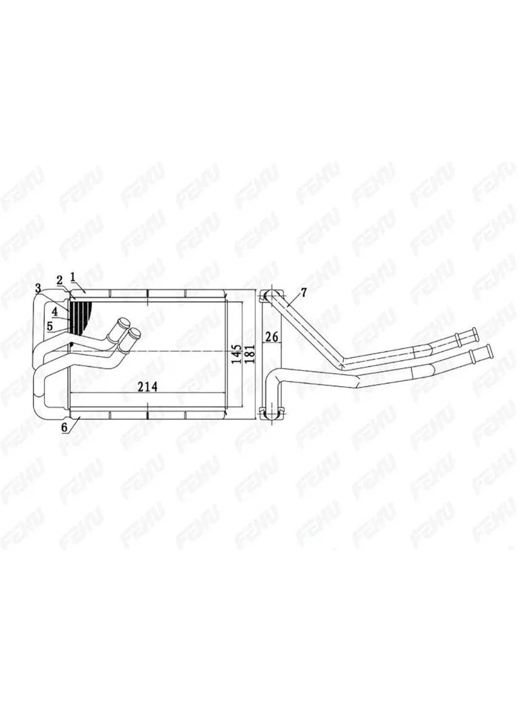 FRH1052 Радиатор отопителя Hyundai Tucson/Kia Sportage (04-) (тип Dowoon)