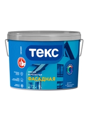 Краска фасадная Текс Профи, глубокоматовая, база D, бесцветная, 9 л