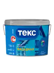 Краска фасадная Текс Профи, глубокоматовая, база D, бесцветная, 9 л