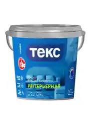 Краска интерьерная для стен и потолков Текс Профи, база A, белая, 0,9 л