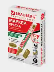 Маркер-краска лаковый paint marker по стеклу, бетону, авто 4 мм без запаха Brauberg 150876