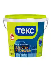Краска для стен и потолков латексная Текс, глубокоматовая, белая, 1,5 кг