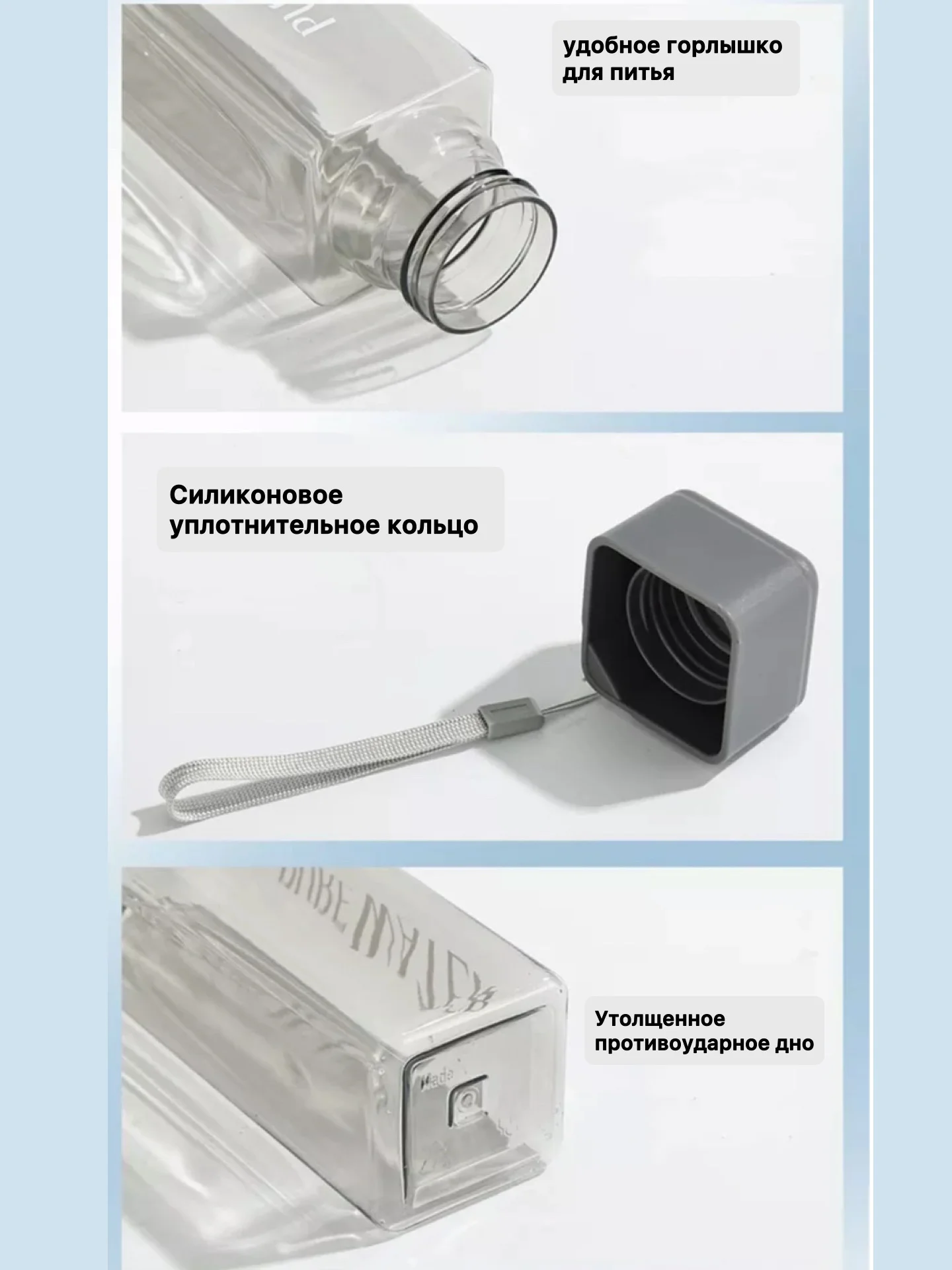 Тёмно-серый бутылка для воды , спортивная 500 мл, спортивная бутылка для воды