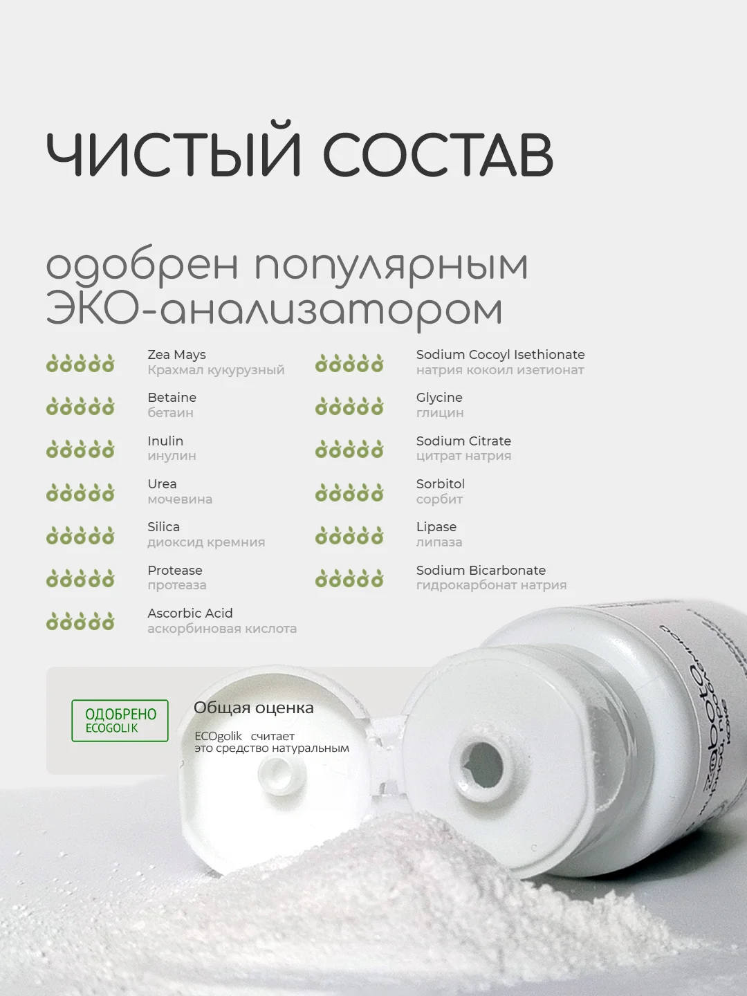Энзимная пудра для умывания, активные ферменты, craftzabota, 50 мл