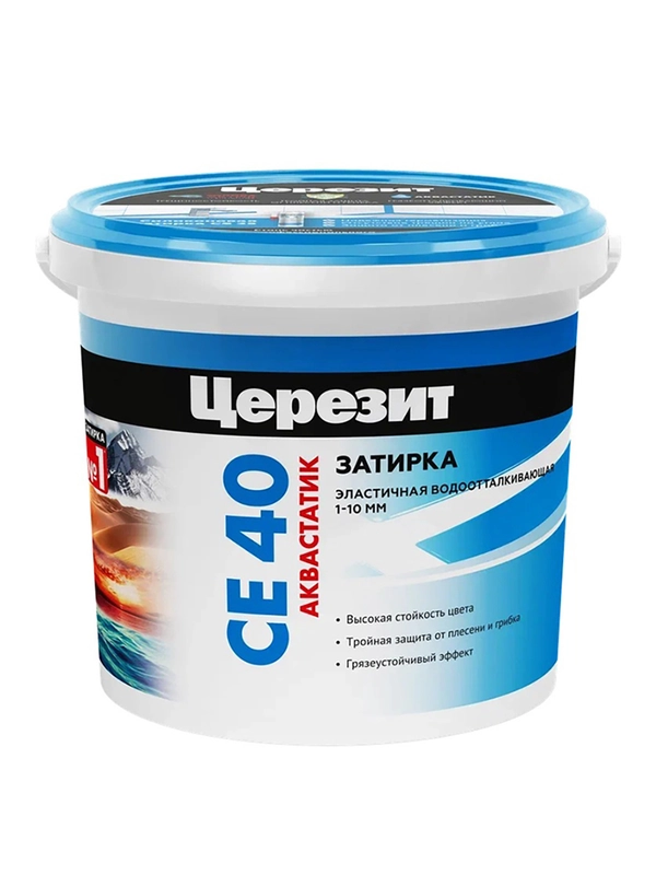 Затирка Церезит (Ceresit) CE 40 Aquastatic №07, серая, 1 кг