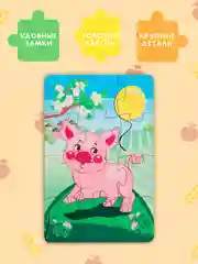 Пазлы деревянные для детей, 3 штуки, пазлы "Домашние животные"