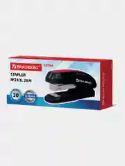 Степлер №24/6, 26/6 BRAUBERG "Extra", до 30 листов, черно-красный, 229085