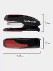 Степлер №24/6, 26/6 BRAUBERG "Extra", до 30 листов, черно-красный, 229085