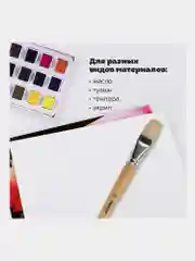 Кисточка (кисть) для рисования, ЩЕТИНА, плоская № 22 деревянная лакированная ручка, 200880