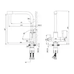 Смеситель для кухни Lemark Expert LM5061S, с подключением к фильтру, однорычажный, хром