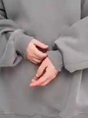 Серый свитшот утепленный с начесом, оверсайз, толстовка, худи