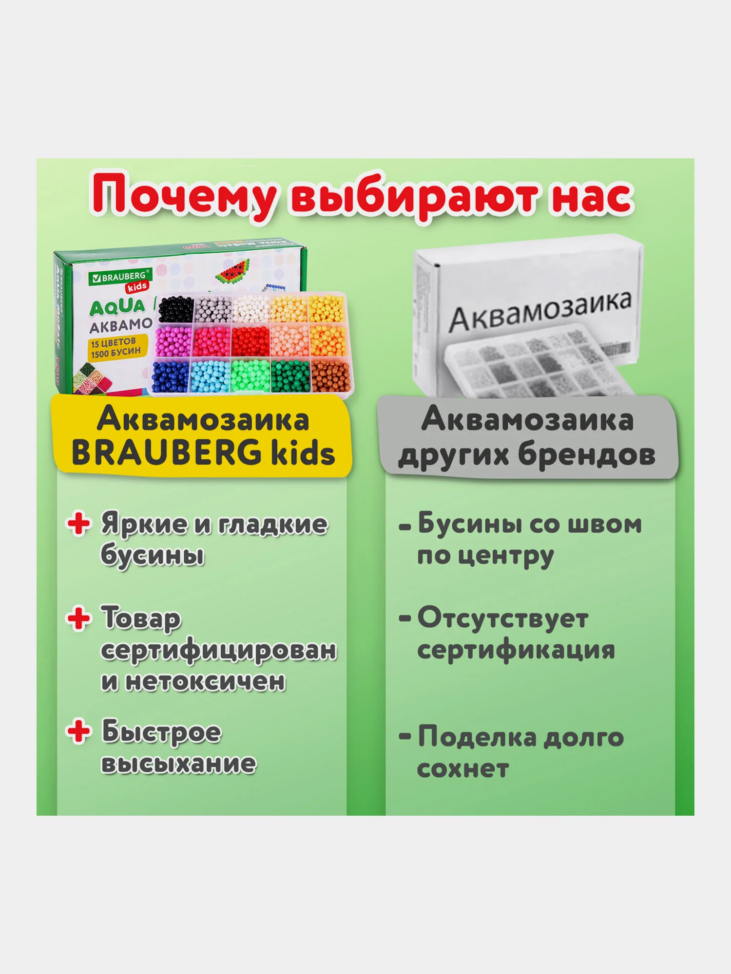 Аквамозаика 15 цветов, 1500 бусин, с трафаретами и инструментами, Brauberg Kids, 664913