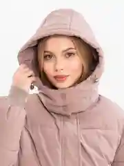Бежевый куртка зимняя, длинная, пуховик женский