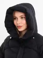 Черный куртка женская, осенняя, весенняя, зимняя, демисезонная с капюшоном