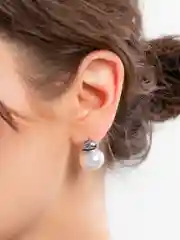 Серебряный серьги женские гвоздики "Richi" с крупным жемчугом