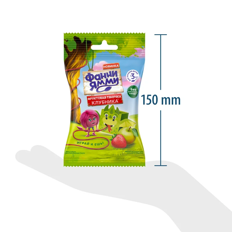 Фруктовые кусочки Фанни Ямми, яблоко, клубника, 15 г